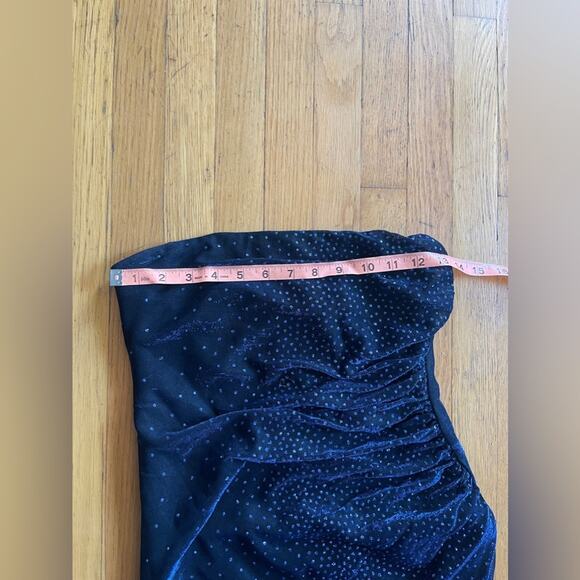 Late 90s Early Y2K Blue Metallic Tube Top Prom Dress - Picture 5 of 6